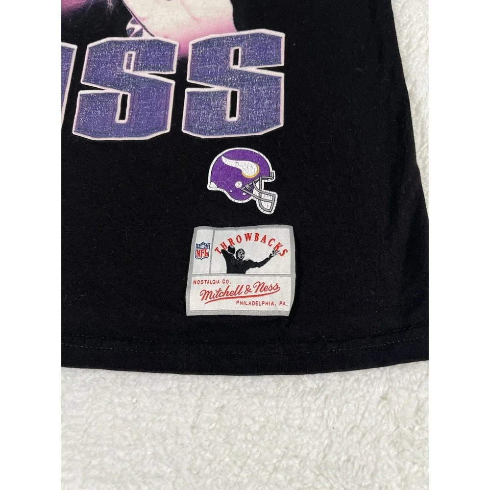 Mitchell & Ness Minnesota Vikings NFL‎ Randy Moss Black Graphic T-Shirt Men's S